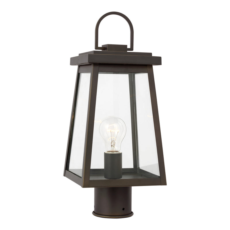 One Light Outdoor Post Lantern<br /><span style="color:#4AB0CE;">Entrega: 4-10 dias en USA</span><br /><span style="color:#4AB0CE;font-size:60%;">PREGUNTE POR ENTREGA EN PANAMA</span><br />Collection: Founders<br />Finish: Antique Bronze