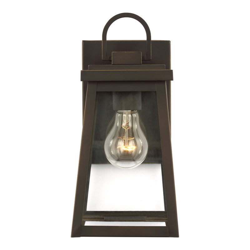 One Light Outdoor Wall Lantern<br /><span style="color:#4AB0CE;">Entrega: 3-4 semanas en USA</span><br /><span style="color:#4AB0CE;font-size:60%;">PREGUNTE POR ENTREGA EN PANAMA</span><br />Collection: Founders<br />Finish: Antique Bronze