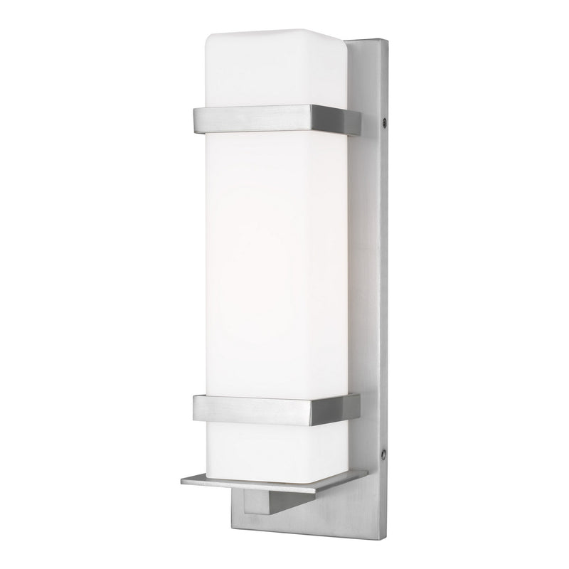 Generation Lighting. - 8620701-04 - One Light Outdoor Wall Lantern - Alban - Satin Aluminum