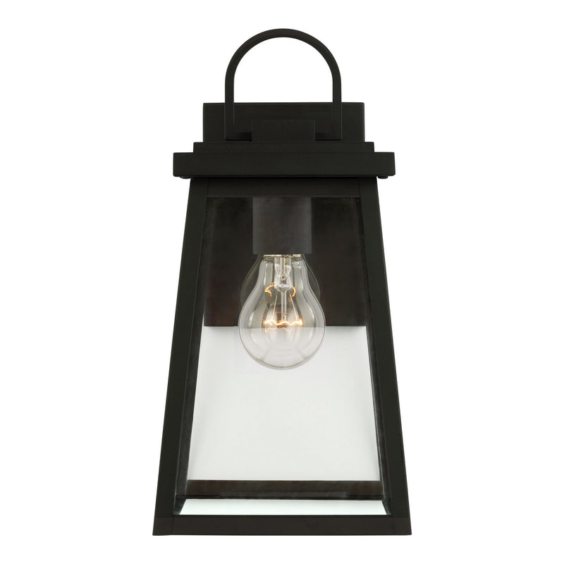 One Light Outdoor Wall Lantern<br /><span style="color:#4AB0CE;">Entrega: 4-10 dias en USA</span><br /><span style="color:#4AB0CE;font-size:60%;">PREGUNTE POR ENTREGA EN PANAMA</span><br />Collection: Founders<br />Finish: Black