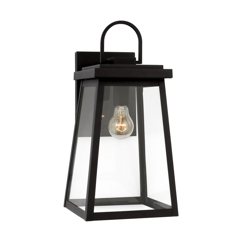 One Light Outdoor Wall Lantern<br /><span style="color:#4AB0CE;">Entrega: 4-10 dias en USA</span><br /><span style="color:#4AB0CE;font-size:60%;">PREGUNTE POR ENTREGA EN PANAMA</span><br />Collection: Founders<br />Finish: Black