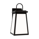 One Light Outdoor Wall Lantern<br /><span style="color:#4AB0CE;">Entrega: 4-10 dias en USA</span><br /><span style="color:#4AB0CE;font-size:60%;">PREGUNTE POR ENTREGA EN PANAMA</span><br />Collection: Founders<br />Finish: Black