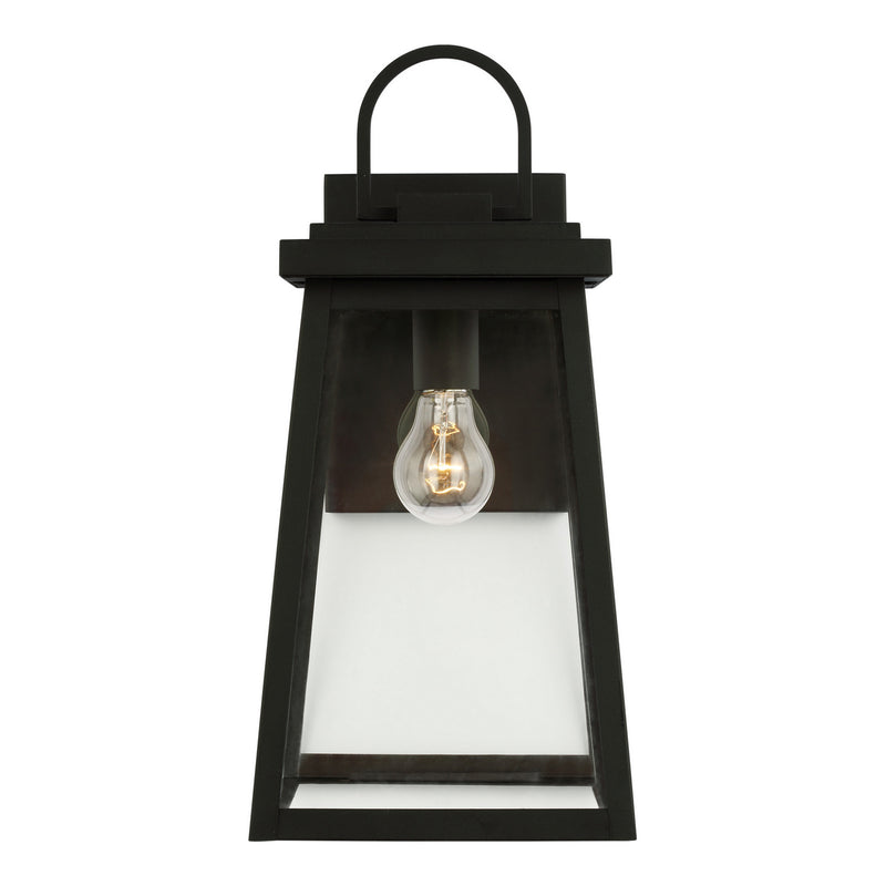 One Light Outdoor Wall Lantern<br /><span style="color:#4AB0CE;">Entrega: 4-10 dias en USA</span><br /><span style="color:#4AB0CE;font-size:60%;">PREGUNTE POR ENTREGA EN PANAMA</span><br />Collection: Founders<br />Finish: Black