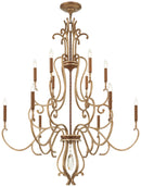 12 Light Chandelier<br /><span style="color:#4AB0CE;">Entrega: 4-10 dias en USA</span><br /><span style="color:#4AB0CE;font-size:60%;">PREGUNTE POR ENTREGA EN PANAMA</span><br />Collection: Magnolia Manor<br />Finish: Pale Gold With Distressed Bronze