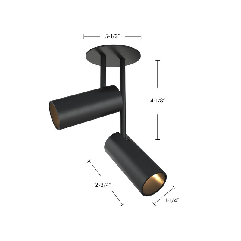 Kuzco Lighting - SF15702-BK - LED Semi-Flush Mount - Downey - Black