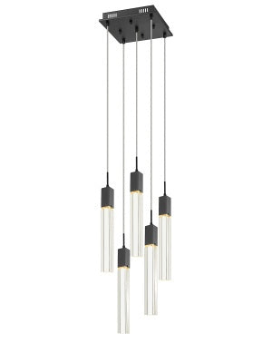 Avenue Lighting - HF1900-5-GL-BK-C - LED Pendant - The Original Glacier - Black