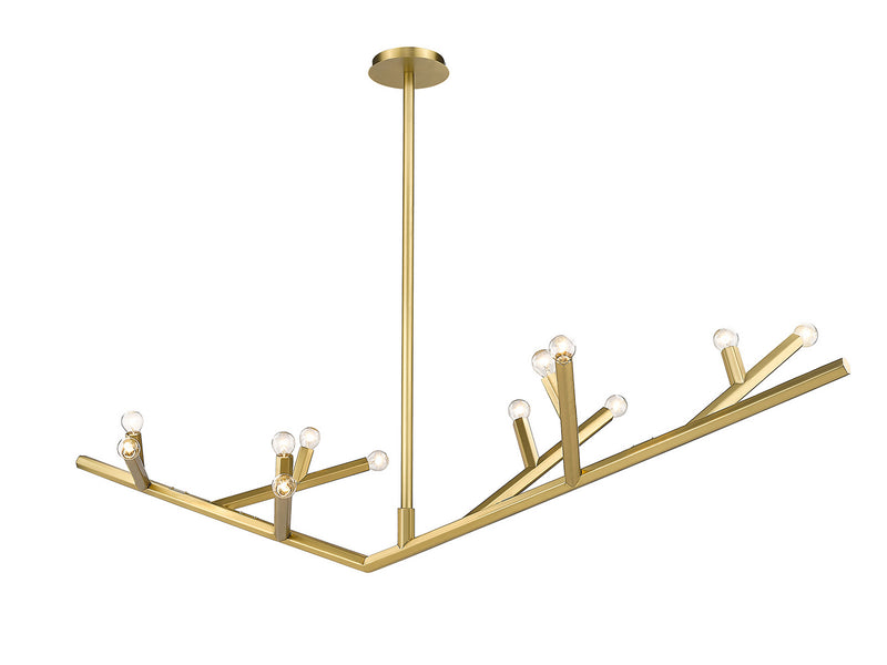 Avenue Lighting - HF8812-BB - 12 Light Linear Chandelier - The Oaks - Brushed Brass