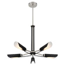 Five Light Chandelier<br /><span style="color:#4AB0CE;">Entrega: 4-10 dias en USA</span><br /><span style="color:#4AB0CE;font-size:60%;">PREGUNTE POR ENTREGA EN PANAMA</span><br />Collection: Turbine<br />Finish: Brushed Nickel and Coal Highlights