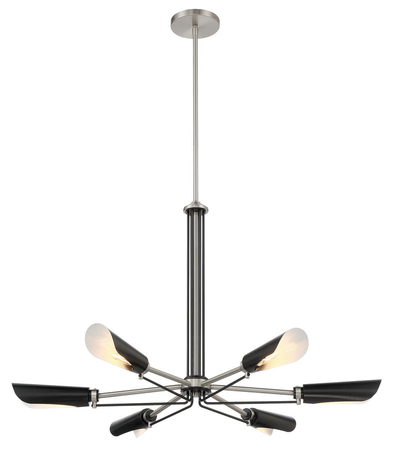 Six Light Chandelier<br /><span style="color:#4AB0CE;">Entrega: 4-10 dias en USA</span><br /><span style="color:#4AB0CE;font-size:60%;">PREGUNTE POR ENTREGA EN PANAMA</span><br />Collection: Turbine<br />Finish: Coal With Brushed Nickel