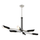 George Kovacs - P1697-691 - Six Light Island Pendant - Turbine - Brushed Nickel and Coal Highlights