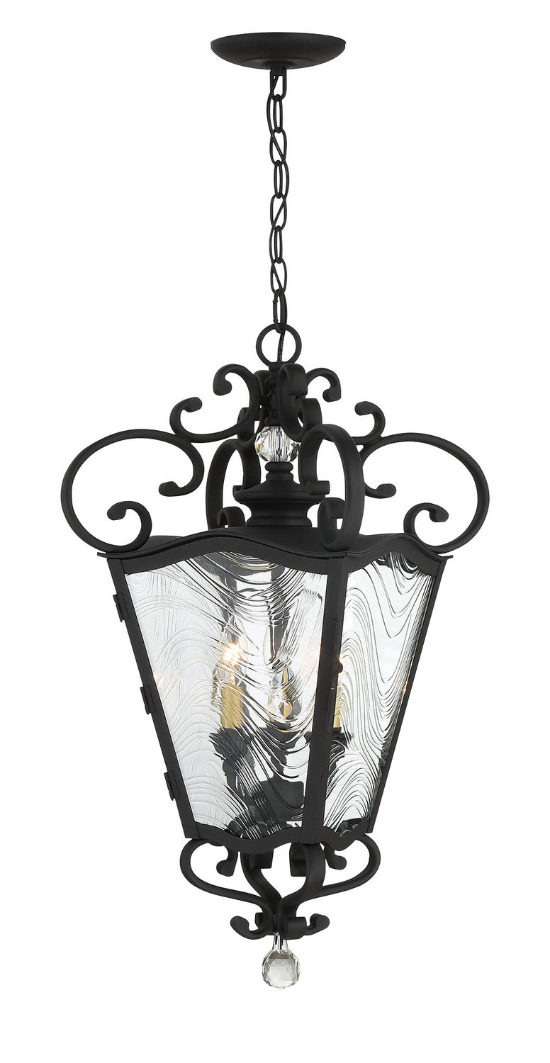 Minka-Lavery - 9334-661 - Three Light Outdoor Chain Hung - Brixton Ivy - Coal W/Honey Gold Highlight