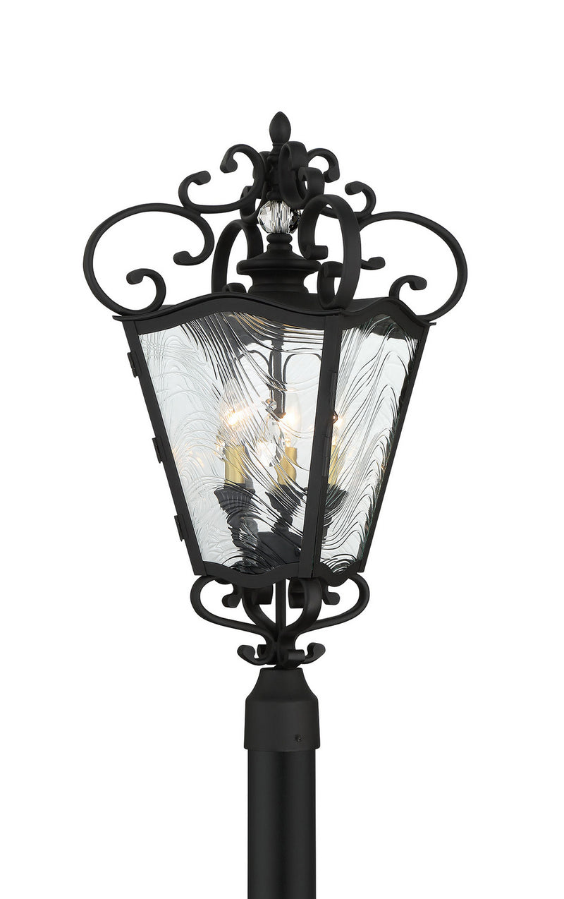 Minka-Lavery - 9336-661 - Three Light Outdoor Post Mount - Brixton Ivy - Coal W/Honey Gold Highlight