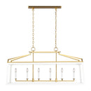 Visual Comfort Studio - CC1586MWTBBS - Six Light Linear Lantern - Carlow - Matte White