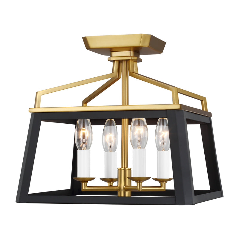 Visual Comfort Studio - CF1084MBKBBS - Four Light Flush Mount - Carlow - Midnight Black