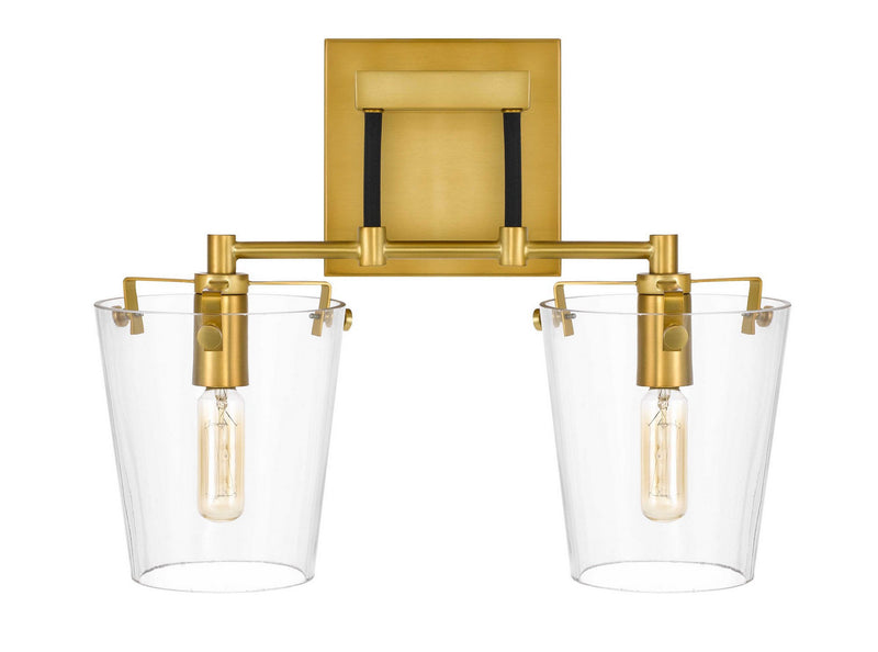 Two Light Wall Sconce<br /><span style="color:#4AB0CE;">Entrega: 4-10 dias en USA</span><br /><span style="color:#4AB0CE;font-size:60%;">PREGUNTE POR ENTREGA EN PANAMA</span><br />Collection: Arlo<br />Finish: Black/Satin Brass