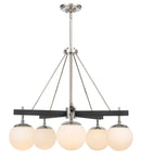Five Light Chandelier<br /><span style="color:#4AB0CE;">Entrega: 4-10 dias en USA</span><br /><span style="color:#4AB0CE;font-size:60%;">PREGUNTE POR ENTREGA EN PANAMA</span><br />Collection: Allie<br />Finish: Black/Polished Nickel