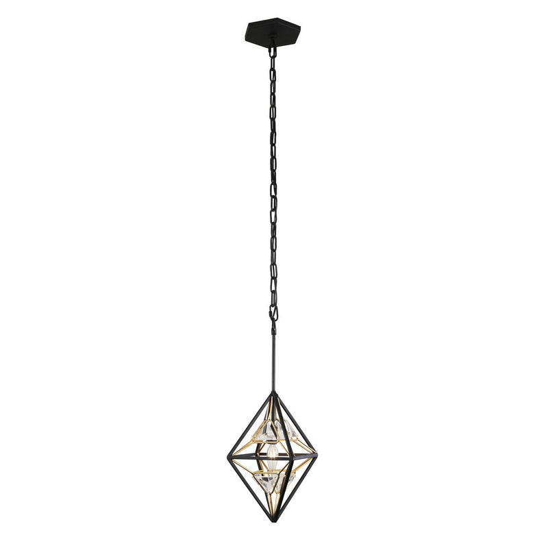 One Light Mini Pendant<br /><span style="color:#4AB0CE;">Entrega: 4-10 dias en USA</span><br /><span style="color:#4AB0CE;font-size:60%;">PREGUNTE POR ENTREGA EN PANAMA</span><br />Collection: Marcia<br />Finish: Matte Black/French Gold