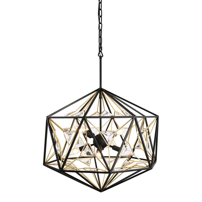 Eight Light Pendant<br /><span style="color:#4AB0CE;">Entrega: 4-10 dias en USA</span><br /><span style="color:#4AB0CE;font-size:60%;">PREGUNTE POR ENTREGA EN PANAMA</span><br />Collection: Marcia<br />Finish: Matte Black/French Gold