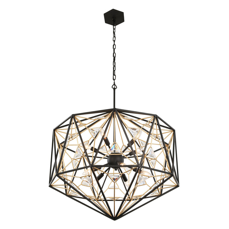 Ten Light Pendant<br /><span style="color:#4AB0CE;">Entrega: 4-10 dias en USA</span><br /><span style="color:#4AB0CE;font-size:60%;">PREGUNTE POR ENTREGA EN PANAMA</span><br />Collection: Marcia<br />Finish: Matte Black/French Gold