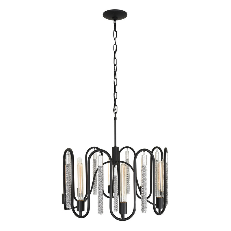 Eight Light Pendant<br /><span style="color:#4AB0CE;">Entrega: 4-10 dias en USA</span><br /><span style="color:#4AB0CE;font-size:60%;">PREGUNTE POR ENTREGA EN PANAMA</span><br />Collection: Darden<br />Finish: Matte Black/Painted Chrome