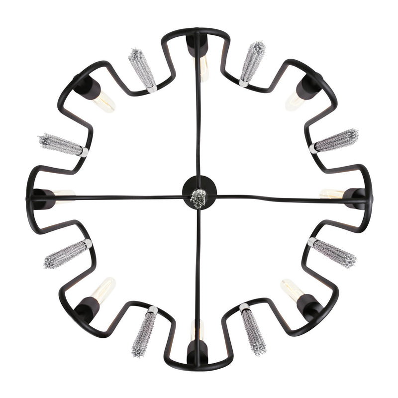 Varaluz - 354P08MBCH - Eight Light Pendant - Darden - Matte Black/Painted Chrome