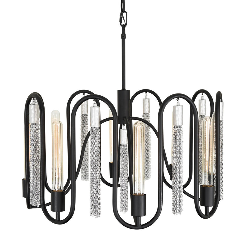 Eight Light Pendant<br /><span style="color:#4AB0CE;">Entrega: 4-10 dias en USA</span><br /><span style="color:#4AB0CE;font-size:60%;">PREGUNTE POR ENTREGA EN PANAMA</span><br />Collection: Darden<br />Finish: Matte Black/Painted Chrome