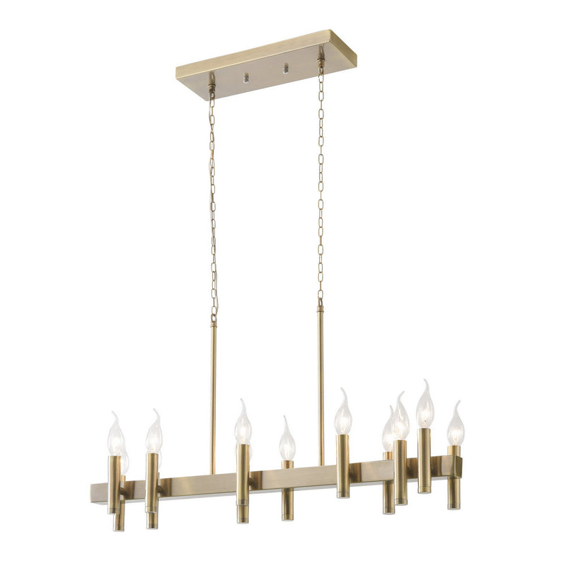 12 Light Linear Pendant<br /><span style="color:#4AB0CE;">Entrega: 4-10 dias en USA</span><br /><span style="color:#4AB0CE;font-size:60%;">PREGUNTE POR ENTREGA EN PANAMA</span><br />Collection: Collette<br />Finish: Antique Brass