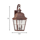 Two Light Outdoor Wall Lantern<br /><span style="color:#4AB0CE;">Entrega: 4-10 dias en USA</span><br /><span style="color:#4AB0CE;font-size:60%;">PREGUNTE POR ENTREGA EN PANAMA</span><br />Collection: Chatham<br />Finish: Weathered Copper