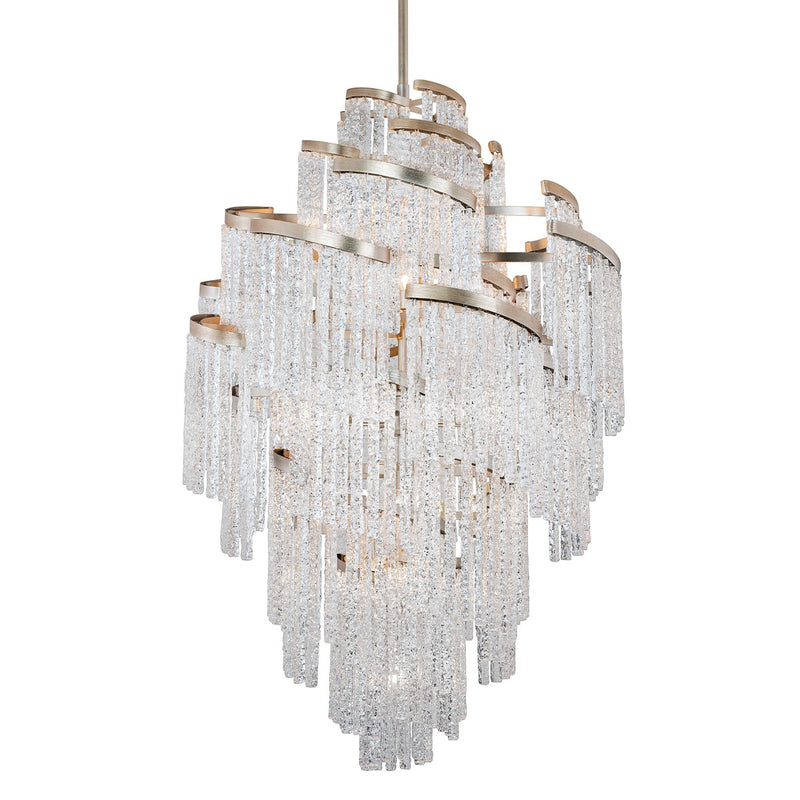 Corbett Lighting - 243-725 - 25 Light Chandelier - Mont Blanc - Modern Silver Leaf