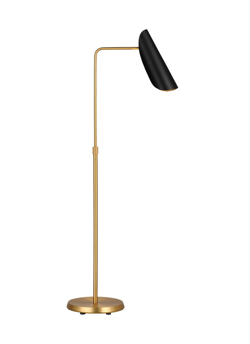 One Light Floor Lamp<br /><span style="color:#4AB0CE;">Entrega: 4-10 dias en USA</span><br /><span style="color:#4AB0CE;font-size:60%;">PREGUNTE POR ENTREGA EN PANAMA</span><br />Collection: Tresa<br />Finish: Midnight Black and Burnished Brass