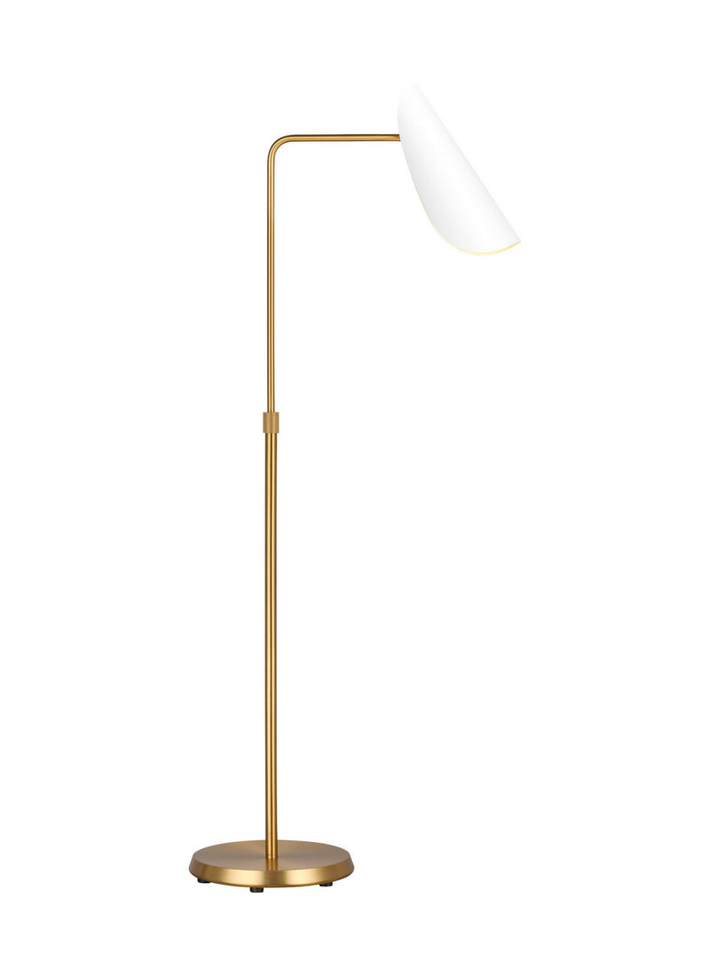 One Light Floor Lamp<br /><span style="color:#4AB0CE;">Entrega: 4-10 dias en USA</span><br /><span style="color:#4AB0CE;font-size:60%;">PREGUNTE POR ENTREGA EN PANAMA</span><br />Collection: Tresa<br />Finish: Matte White and Burnished Brass