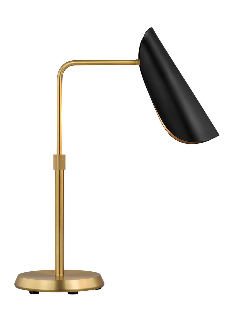 One Light Table Lamp<br /><span style="color:#4AB0CE;">Entrega: 4-10 dias en USA</span><br /><span style="color:#4AB0CE;font-size:60%;">PREGUNTE POR ENTREGA EN PANAMA</span><br />Collection: Tresa<br />Finish: Midnight Black and Burnished Brass