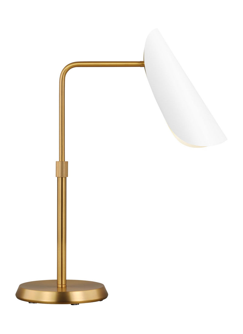 One Light Table Lamp<br /><span style="color:#4AB0CE;">Entrega: 4-10 dias en USA</span><br /><span style="color:#4AB0CE;font-size:60%;">PREGUNTE POR ENTREGA EN PANAMA</span><br />Collection: Tresa<br />Finish: Matte White and Burnished Brass