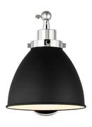 One Light Wall Sconce<br /><span style="color:#4AB0CE;">Entrega: 4-10 dias en USA</span><br /><span style="color:#4AB0CE;font-size:60%;">PREGUNTE POR ENTREGA EN PANAMA</span><br />Collection: Wellfleet<br />Finish: Midnight Black and Polished Nickel