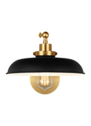 One Light Wall Sconce<br /><span style="color:#4AB0CE;">Entrega: 4-10 dias en USA</span><br /><span style="color:#4AB0CE;font-size:60%;">PREGUNTE POR ENTREGA EN PANAMA</span><br />Collection: Wellfleet<br />Finish: Midnight Black and Burnished Brass