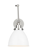One Light Wall Sconce<br /><span style="color:#4AB0CE;">Entrega: 4-10 dias en USA</span><br /><span style="color:#4AB0CE;font-size:60%;">PREGUNTE POR ENTREGA EN PANAMA</span><br />Collection: Wellfleet<br />Finish: Matte White and Polished Nickel