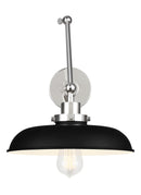 One Light Wall Sconce<br /><span style="color:#4AB0CE;">Entrega: 4-10 dias en USA</span><br /><span style="color:#4AB0CE;font-size:60%;">PREGUNTE POR ENTREGA EN PANAMA</span><br />Collection: Wellfleet<br />Finish: Midnight Black and Polished Nickel