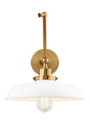 One Light Wall Sconce<br /><span style="color:#4AB0CE;">Entrega: 4-10 dias en USA</span><br /><span style="color:#4AB0CE;font-size:60%;">PREGUNTE POR ENTREGA EN PANAMA</span><br />Collection: Wellfleet<br />Finish: Matte White and Burnished Brass