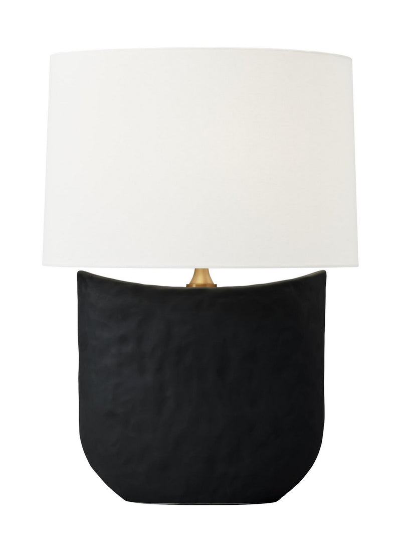 One Light Table Lamp<br /><span style="color:#4AB0CE;">Entrega: 4-10 dias en USA</span><br /><span style="color:#4AB0CE;font-size:60%;">PREGUNTE POR ENTREGA EN PANAMA</span><br />Collection: Cenotes<br />Finish: Rough Black Ceramic