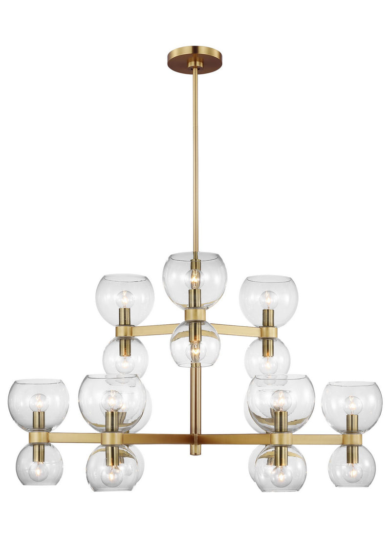 18 Light Chandelier<br /><span style="color:#4AB0CE;">Entrega: 4-10 dias en USA</span><br /><span style="color:#4AB0CE;font-size:60%;">PREGUNTE POR ENTREGA EN PANAMA</span><br />Collection: Londyn<br />Finish: Burnished Brass with Clear Glass