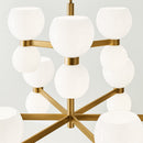 18 Light Chandelier<br /><span style="color:#4AB0CE;">Entrega: 4-10 dias en USA</span><br /><span style="color:#4AB0CE;font-size:60%;">PREGUNTE POR ENTREGA EN PANAMA</span><br />Collection: Londyn<br />Finish: Burnished Brass with Milk White Glass