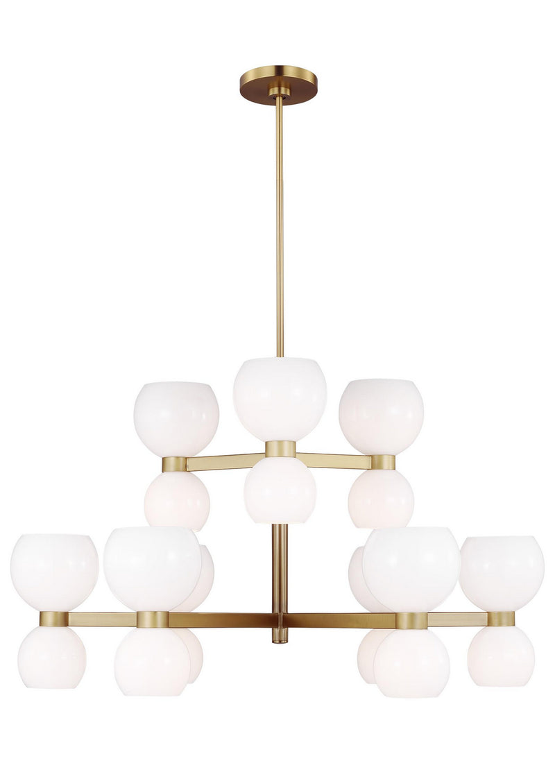 18 Light Chandelier<br /><span style="color:#4AB0CE;">Entrega: 4-10 dias en USA</span><br /><span style="color:#4AB0CE;font-size:60%;">PREGUNTE POR ENTREGA EN PANAMA</span><br />Collection: Londyn<br />Finish: Burnished Brass with Milk White Glass