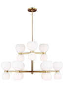 18 Light Chandelier<br /><span style="color:#4AB0CE;">Entrega: 4-10 dias en USA</span><br /><span style="color:#4AB0CE;font-size:60%;">PREGUNTE POR ENTREGA EN PANAMA</span><br />Collection: Londyn<br />Finish: Burnished Brass with Milk White Glass