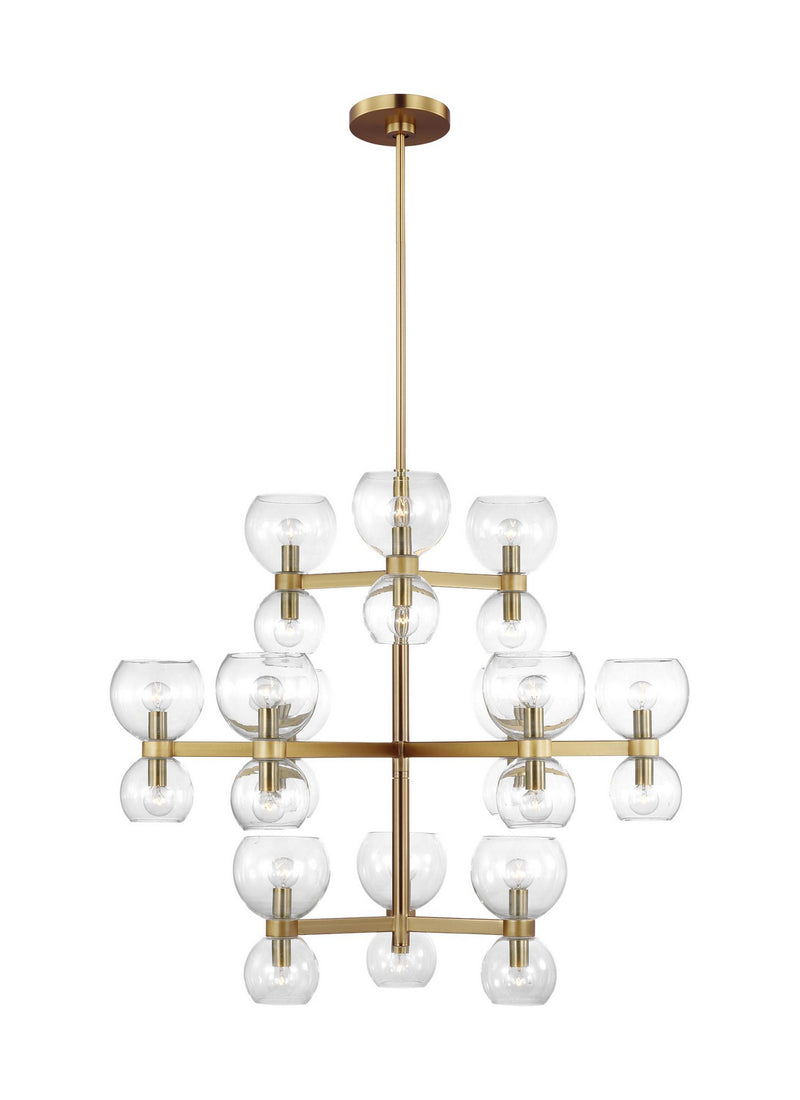 24 Light Chandelier<br /><span style="color:#4AB0CE;">Entrega: 4-10 dias en USA</span><br /><span style="color:#4AB0CE;font-size:60%;">PREGUNTE POR ENTREGA EN PANAMA</span><br />Collection: Londyn<br />Finish: Burnished Brass with Clear Glass