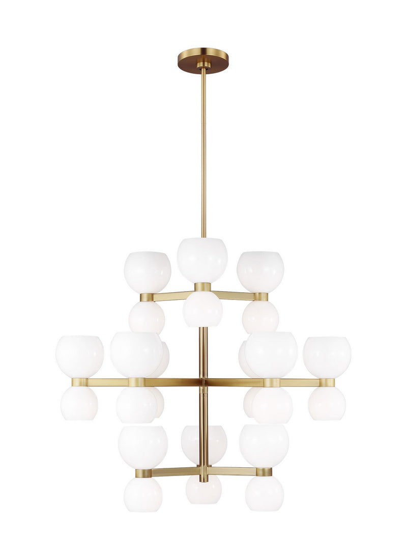 24 Light Chandelier<br /><span style="color:#4AB0CE;">Entrega: 4-10 dias en USA</span><br /><span style="color:#4AB0CE;font-size:60%;">PREGUNTE POR ENTREGA EN PANAMA</span><br />Collection: Londyn<br />Finish: Burnished Brass with Milk White Glass