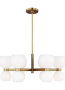 12 Light Chandelier<br /><span style="color:#4AB0CE;">Entrega: 4-10 dias en USA</span><br /><span style="color:#4AB0CE;font-size:60%;">PREGUNTE POR ENTREGA EN PANAMA</span><br />Collection: Londyn<br />Finish: Burnished Brass with Milk White Glass