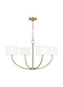 Four Light Chandelier<br /><span style="color:#4AB0CE;">Entrega: 4-10 dias en USA</span><br /><span style="color:#4AB0CE;font-size:60%;">PREGUNTE POR ENTREGA EN PANAMA</span><br />Collection: Sawyer<br />Finish: Burnished Brass