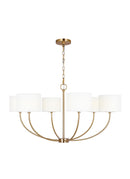 Six Light Chandelier<br /><span style="color:#4AB0CE;">Entrega: 4-10 dias en USA</span><br /><span style="color:#4AB0CE;font-size:60%;">PREGUNTE POR ENTREGA EN PANAMA</span><br />Collection: Sawyer<br />Finish: Burnished Brass
