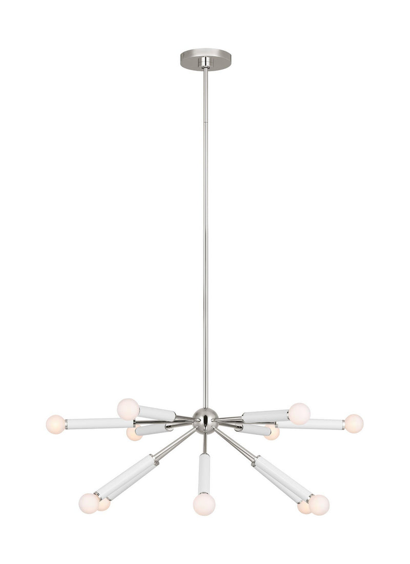 12 Light Chandelier<br /><span style="color:#4AB0CE;">Entrega: 4-10 dias en USA</span><br /><span style="color:#4AB0CE;font-size:60%;">PREGUNTE POR ENTREGA EN PANAMA</span><br />Collection: Monroe<br />Finish: Polished Nickel