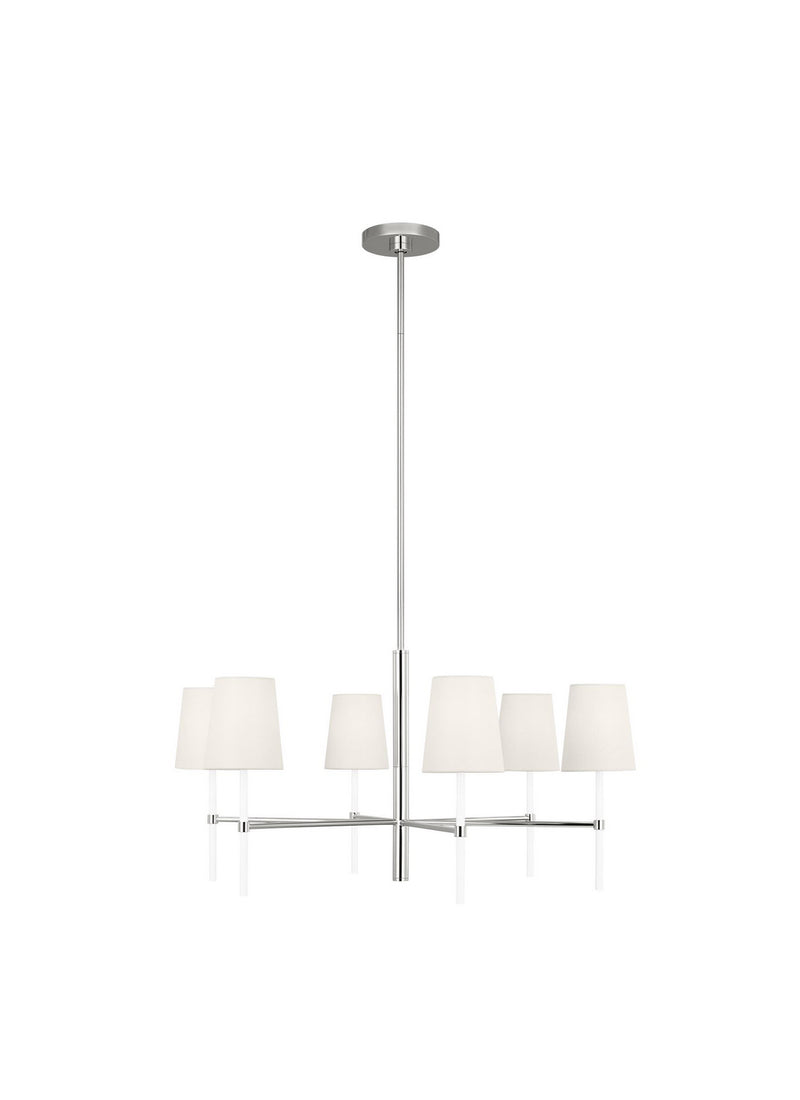 Six Light Chandelier<br /><span style="color:#4AB0CE;">Entrega: 4-10 dias en USA</span><br /><span style="color:#4AB0CE;font-size:60%;">PREGUNTE POR ENTREGA EN PANAMA</span><br />Collection: Monroe<br />Finish: Polished Nickel